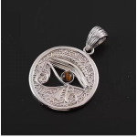 Platinum Wedjat Eye (Horus) with Tiger Eye｜Sacred Protection, Eternal Power
